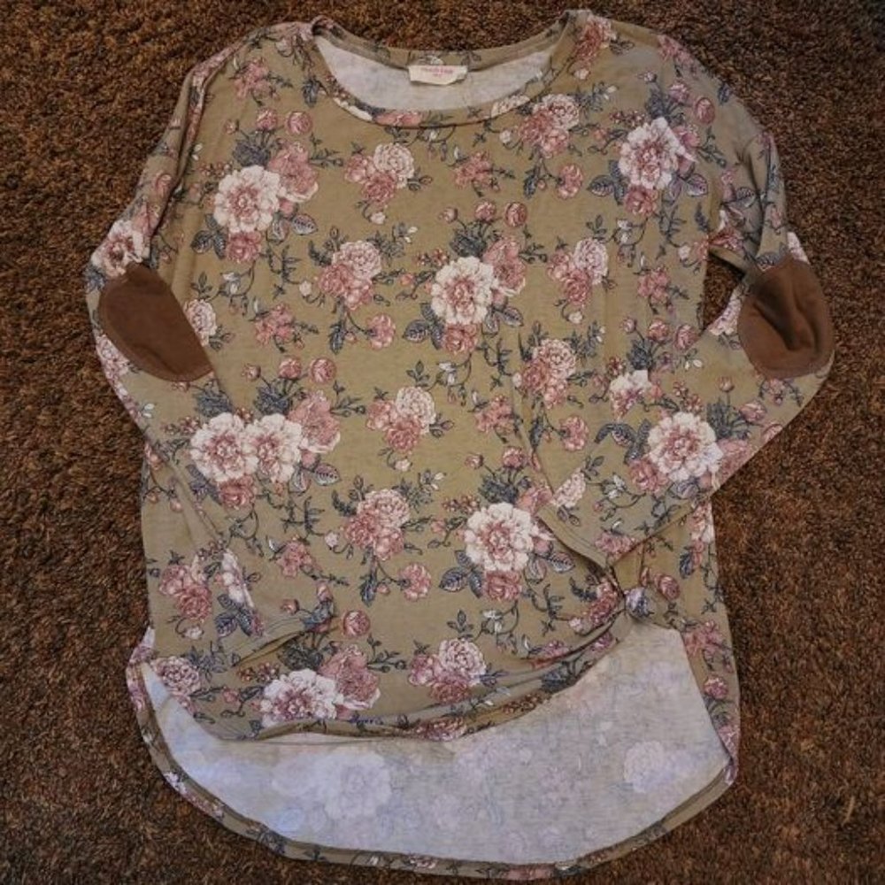 Women's floral cotton tunic LS